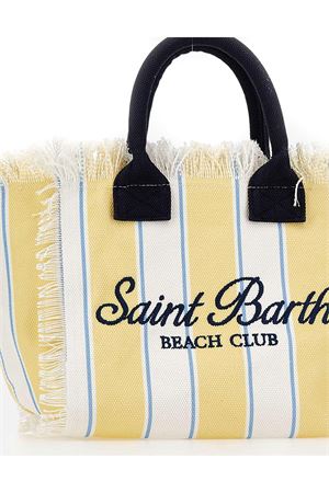 Borsa in canvas di cotone giallo e bianco SAINT BARTH KIDS | COL000102600L